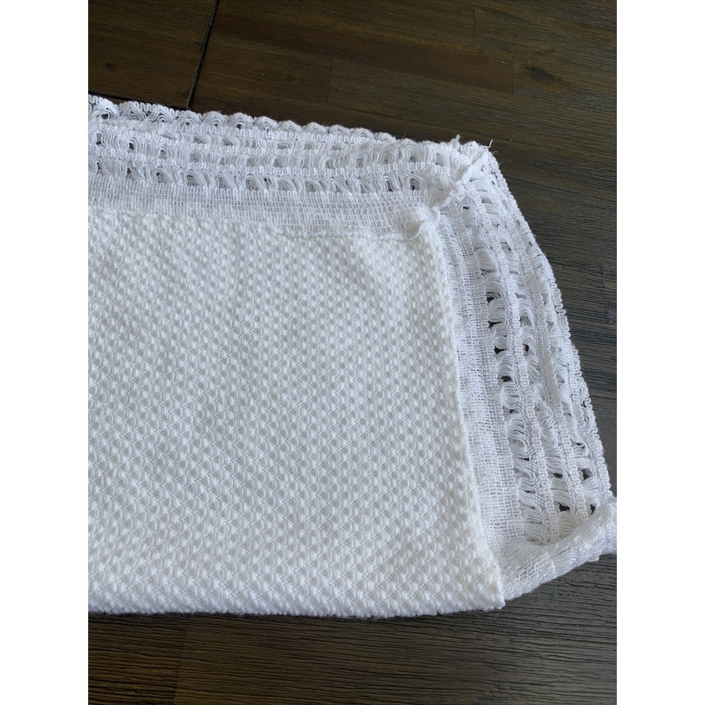 Vintage Celebrity Knitwear Crochet Knit Baby Blanket 33x30 Christening Baptism